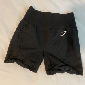 Women’s gym shark workout shorts, XS black.